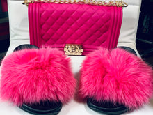 Load image into Gallery viewer, Hot Pink Jelly Purse & Slipper Set
