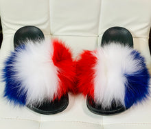 Load image into Gallery viewer, Red/ White/ Blue Jelly Purse & Slipper Set