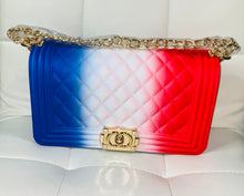 Load image into Gallery viewer, Red/ White/ Blue Jelly Purse & Slipper Set