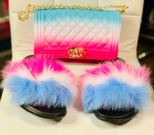 Load image into Gallery viewer, Multi color Jelly Purse and Slipper Set
