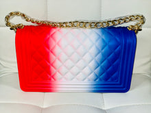 Load image into Gallery viewer, Red/ White/ Blue Jelly Purse & Slipper Set