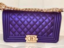 Load image into Gallery viewer, Purple Jelly Purse & Slipper Set