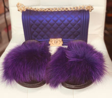 Load image into Gallery viewer, Purple Jelly Purse &amp; Slipper Set
